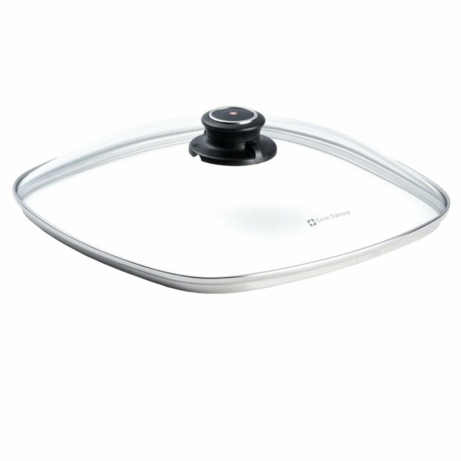 Cookware Lids & Accessories * | Swiss Diamond | Square Tempered Glass Lid 11 X 11