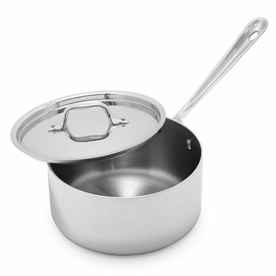 Saucepans & Sauciers * | All-Clad D3 Stainless Steel Saucepan & Lid | 3.5 Qt.