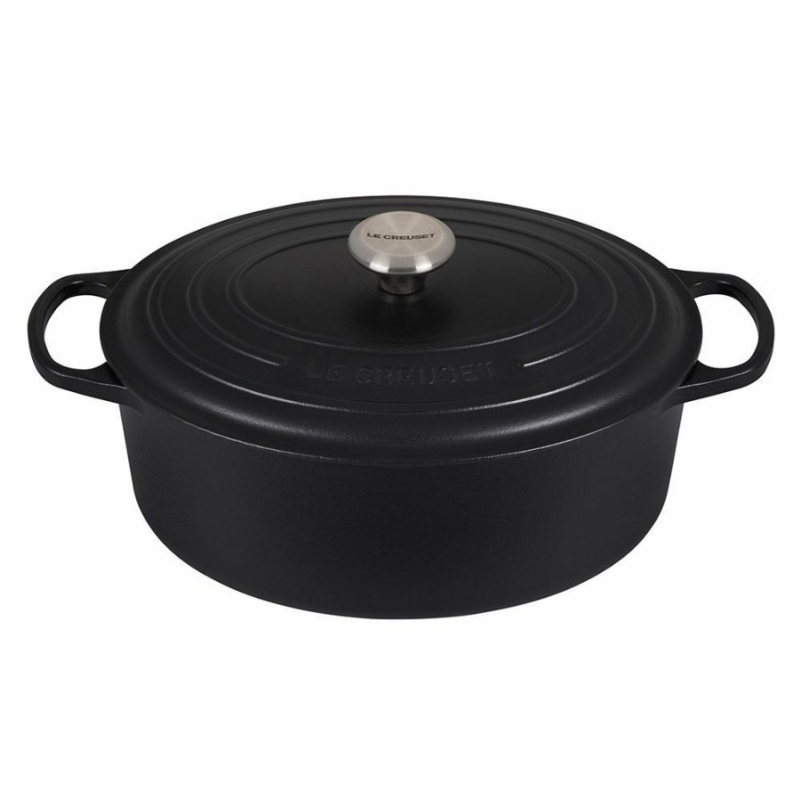 Dutch Ovens & Braisers * | Le Creuset 6.75 Qt. Oval Signature Dutch Oven With Stainless Steel Knob | Licorice