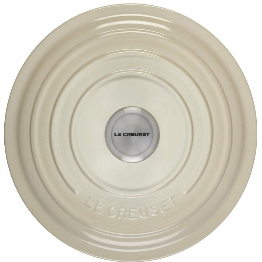 Dutch Ovens & Braisers * | Le Creuset 5.5 Qt. Round Signature Cast Iron Dutch Oven With Stainless Steel Knob | Meringue White