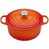 Dutch Ovens & Braisers * | Le Creuset 5.5 Qt. Round Signature Cast Iron Dutch Oven With Stainless Steel Knob | Flame Orange