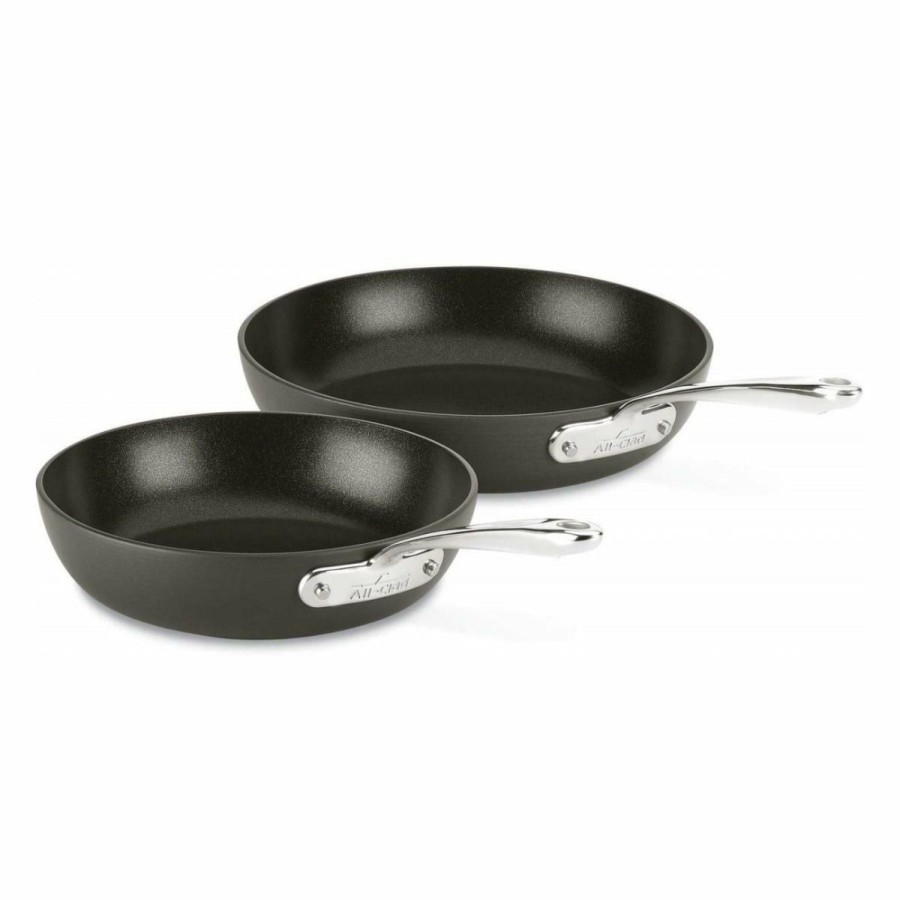 Skillets & Fry Pans * | All-Clad Essentials Nonstick Hard Anodized Fry Pan Set | 2-Piece