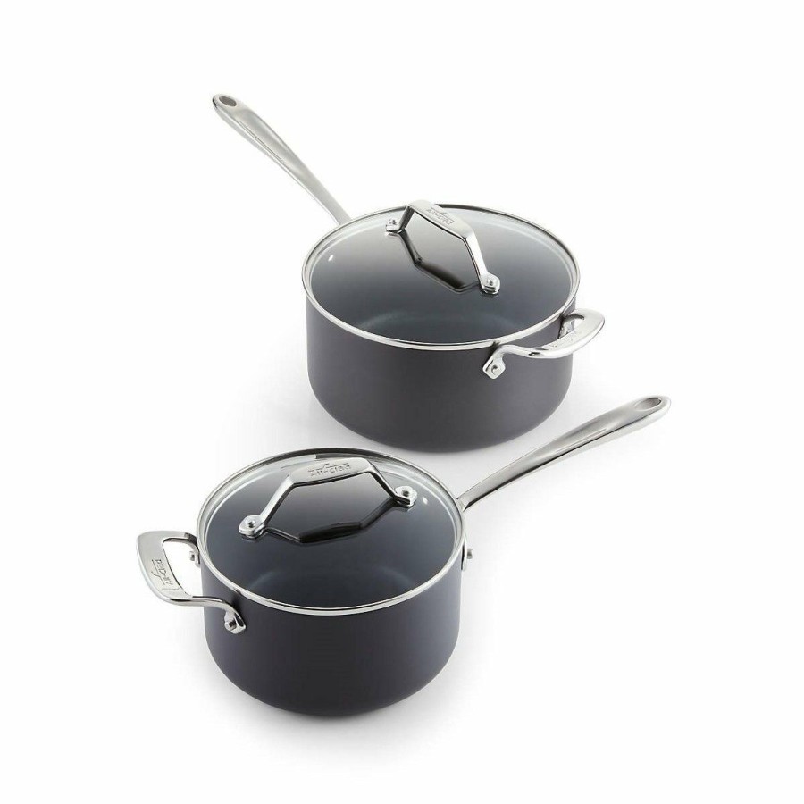 Saucepans & Sauciers * | All-Clad Essentials Nonstick Hard Anodized Sauce Pan Set | 2-Piece