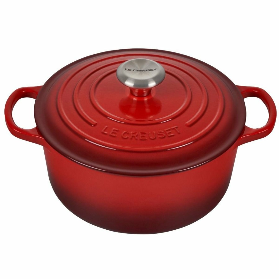 Cookware Sets * | Le Creuset 10-Piece Signature Cookware Set With Stainless Steel Knobs | Cerise/Cherry Red