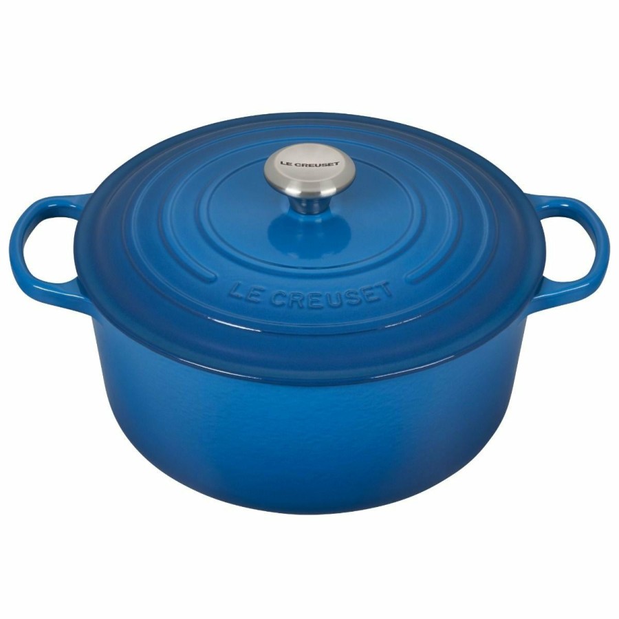 Dutch Ovens & Braisers * | Le Creuset 7.25 Qt. Round Signature Dutch Oven With Stainless Steel Knob | Marseille Blue