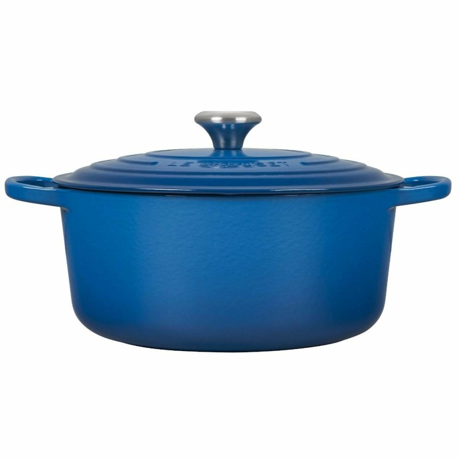 Dutch Ovens & Braisers * | Le Creuset 7.25 Qt. Round Signature Dutch Oven With Stainless Steel Knob | Marseille Blue