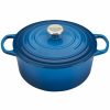 Dutch Ovens & Braisers * | Le Creuset 5.5 Qt. Round Signature Cast Iron Dutch Oven With Stainless Steel Knob | Marseille Blue