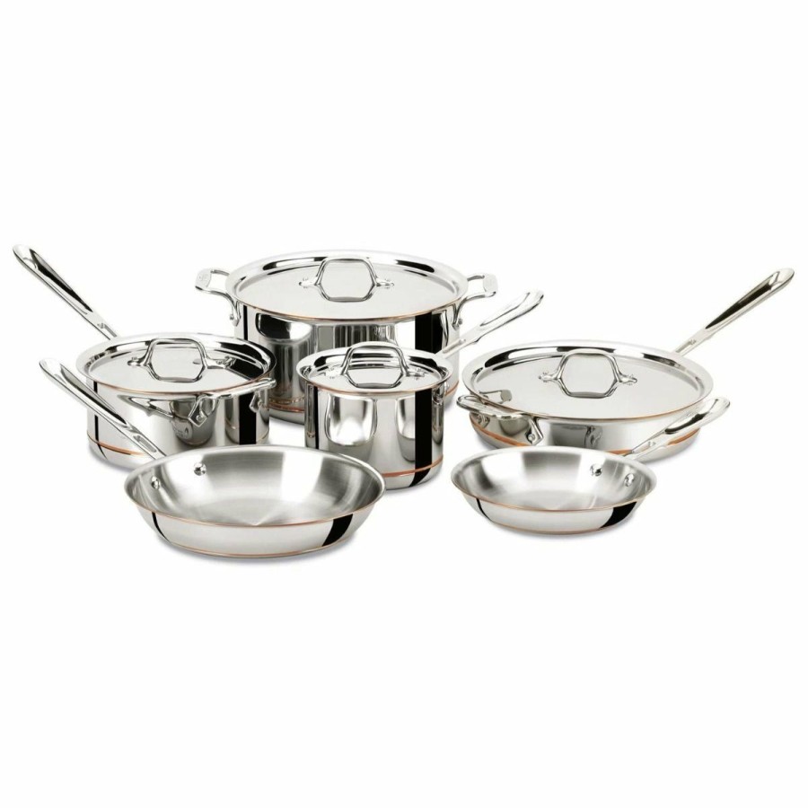 Cookware Sets * | All-Clad Copper Core 5-Ply Bonded Stainless Steel Cookware Set | 10-Piece