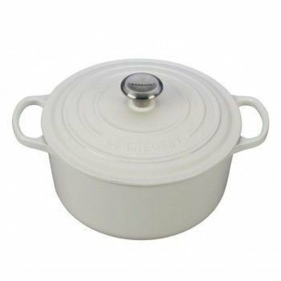 Cookware Sets * | Le Creuset 5-Piece Signature Cookware Set With Stainless Steel Knobs | White