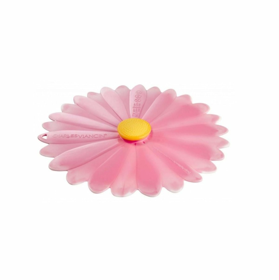 Cookware Lids & Accessories * | Charles Viancin Silicone Lid | 8 Daisy (Pink With White)