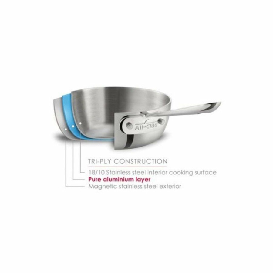 Skillets & Fry Pans * | All-Clad D3 Stainless Steel Fry Pan & Lid | 12