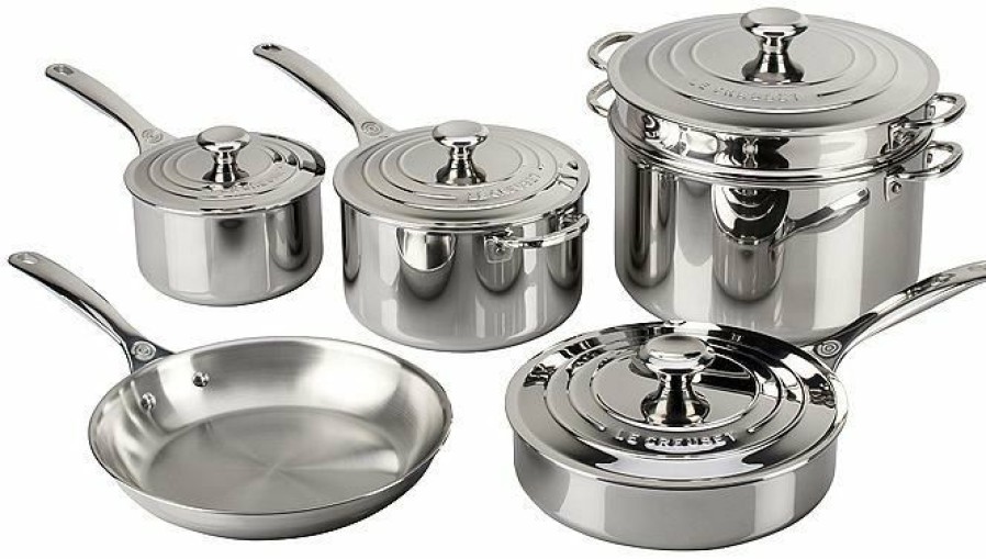 Cookware Sets * | Le Creuset 10-Piece Cookware Set | Tri-Ply Stainless Steel