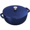 Dutch Ovens & Braisers * | Staub 3.75 Qt Essential French Oven With Lilly Lid | Dark Blue