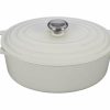 Dutch Ovens & Braisers * | Le Creuset 6.75 Qt. Oval Signature Dutch Oven With Stainless Steel Knob | White