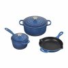 Cookware Sets * | Le Creuset 5-Piece Signature Cookware Set With Stainless Steel Knobs | Marseille Blue