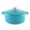 Dutch Ovens & Braisers * | Chantal 3 Qt. Round Cast Iron Dutch Oven | Sea Blue