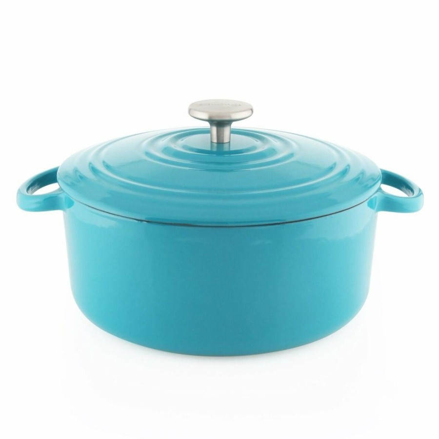 Dutch Ovens & Braisers * | Chantal 3 Qt. Round Cast Iron Dutch Oven | Sea Blue