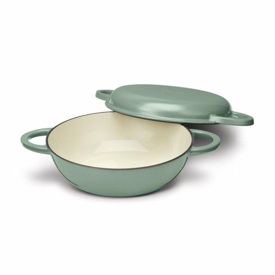 Dutch Ovens & Braisers * | Cuisinart Chef'S Classic Enameled Cast Iron 2-In-1 Multipurpose Set | Sage Green