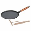 Skillets & Fry Pans * | Staub 11 Cast Iron Crepe Pan With Spreader & Spatula | Matte Black