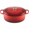 Dutch Ovens & Braisers * | Le Creuset 9.5 Qt. Oval Signature Dutch Oven With Stainless Steel Knob | Cerise/Cherry Red