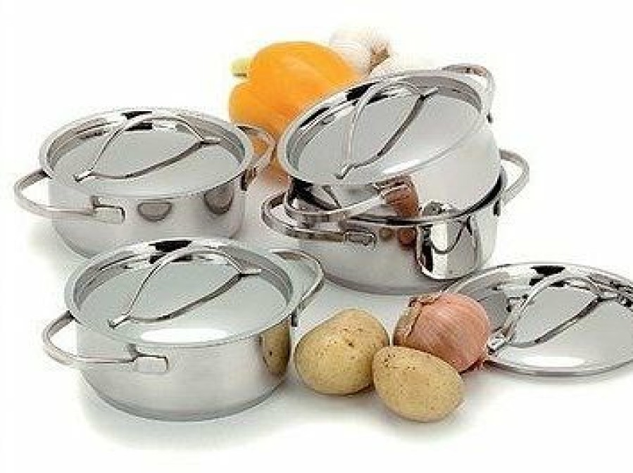 Dutch Ovens & Braisers * | Demeyere Resto Mini Dutch Oven Set With Lids 0.58 Qt Each 4 Pc Set