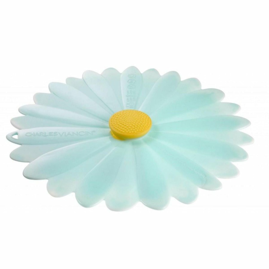 Cookware Lids & Accessories * | Charles Viancin Silicone Lid | 11 Daisy (Aqua With White)